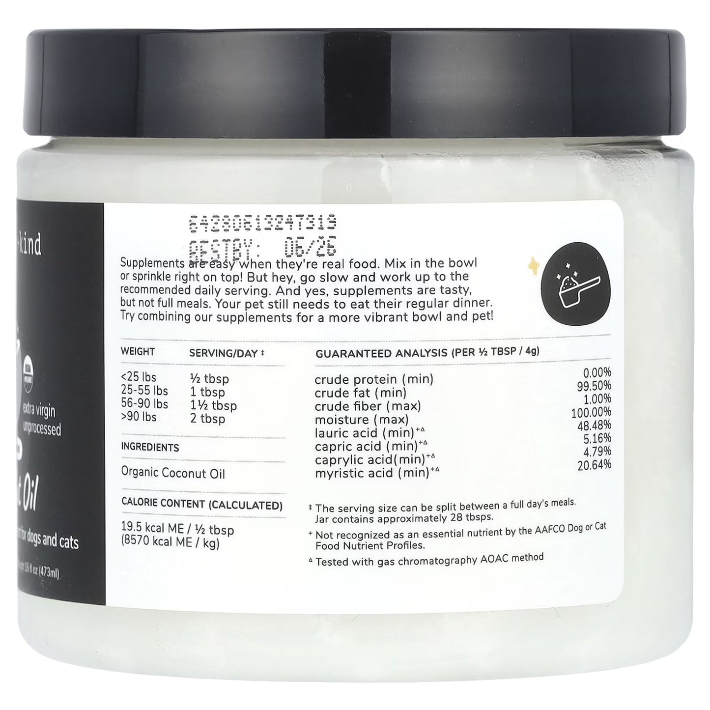 Coconut Oil for Dogs and Cats - Supplement for Dogs and Cats with Coconut Oil Organic - Vet Recommended for Skin, Coat and Healthy Joints