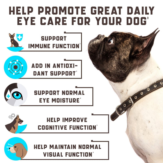 Eye Vitamins for Dogs Vision Supplement Tear Stain Support Duck Flavor