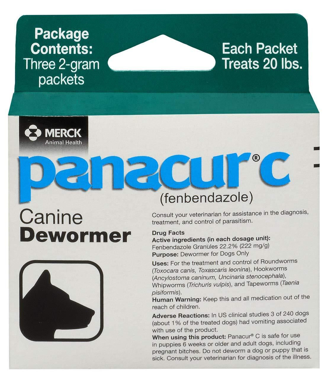 Panacur C Canine Dewormer for Dogs Treats Roundworms Hookworms Tapeworms