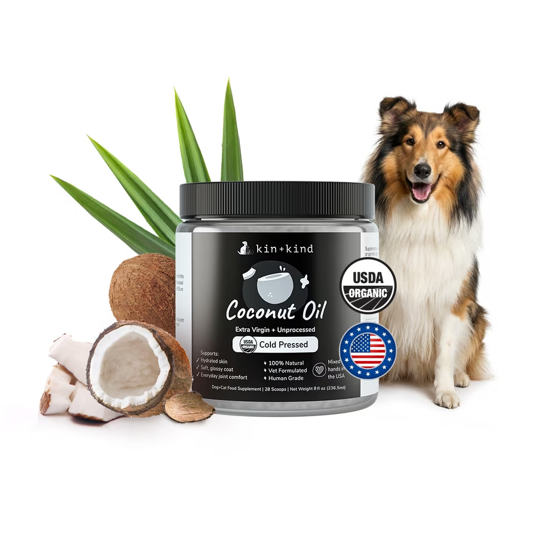 Coconut Oil for Dogs and Cats - Supplement for Dogs and Cats with Coconut Oil Organic - Vet Recommended for Skin, Coat and Healthy Joints