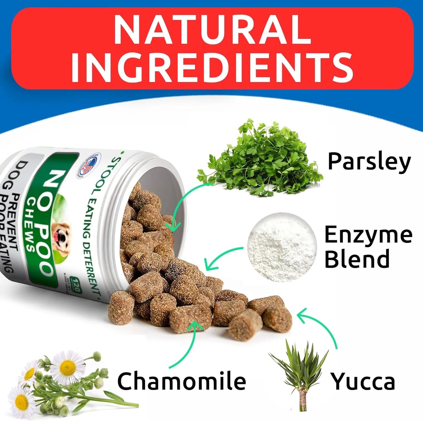 Coprophagia Deterrent Chews for Dogs - Stop Poop Eating - Probiotics, Enzymes & Digestive Health - Breath Aid (180 Ct)