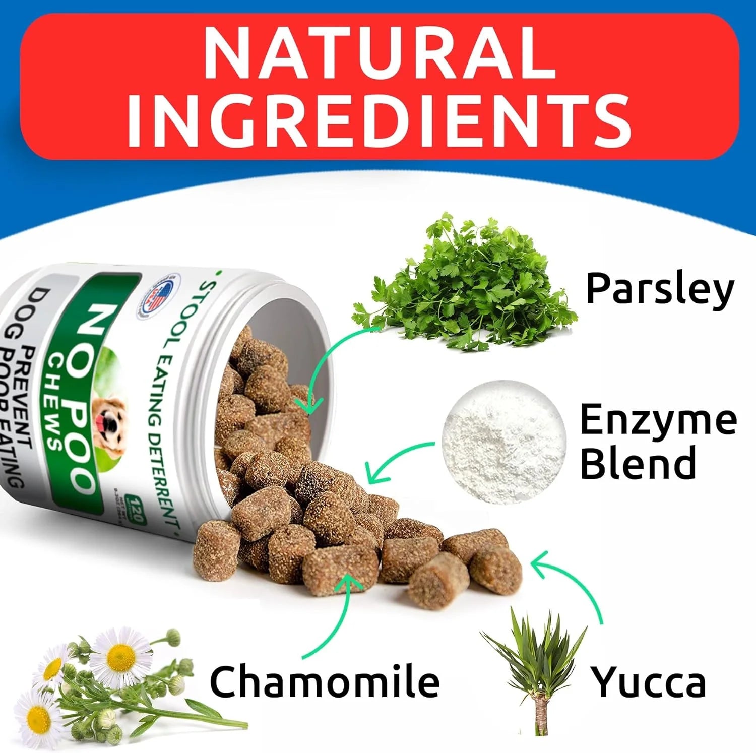 Coprophagia Deterrent Chews for Dogs - Stop Poop Eating - Probiotics, Enzymes & Digestive Health - Breath Aid (180 Ct)