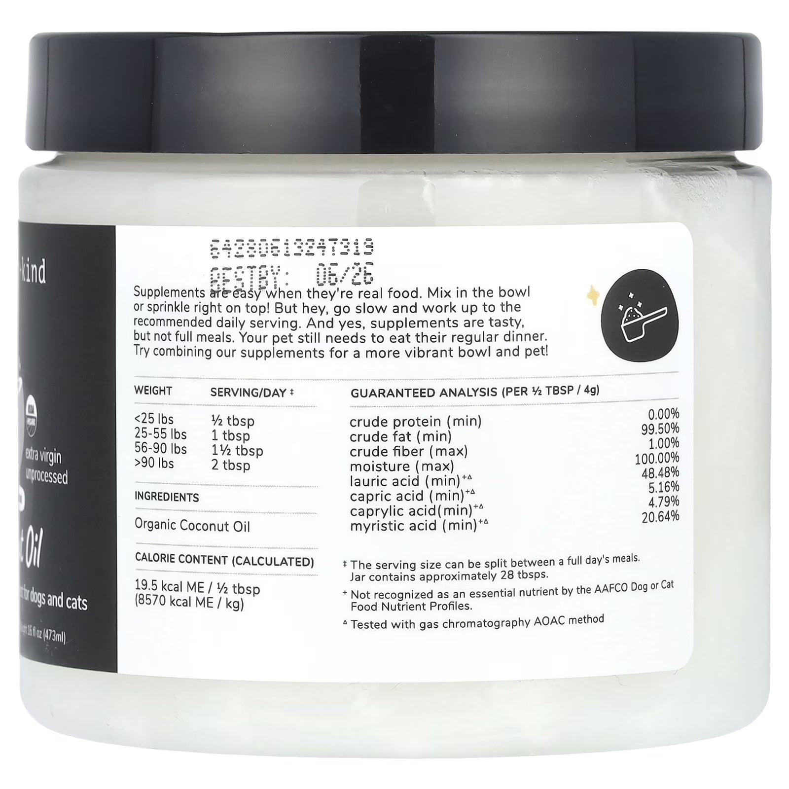 Coconut Oil for Dogs and Cats - Supplement for Dogs and Cats with Coconut Oil Organic - Vet Recommended for Skin, Coat and Healthy Joints