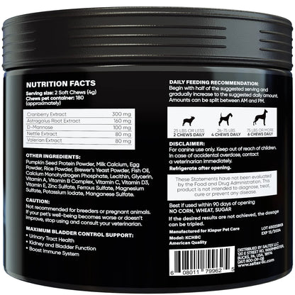 Cranberry Chews for Dogs 180 Count Urinary Tract Support