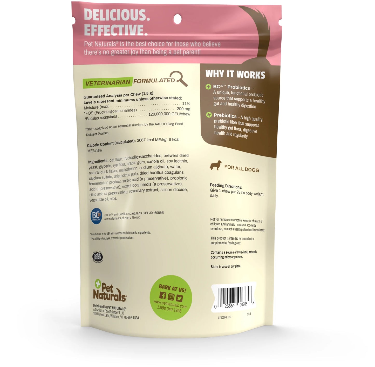Daily Probiotic Chews for Dogs, Duck, 160 Count