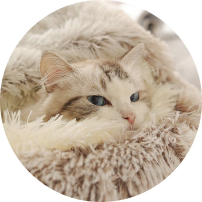 Pet Beds for Cats Clearance,Dog round Winter Warm Sleeping Bag Plush Soft Pet Bed Calming Bed