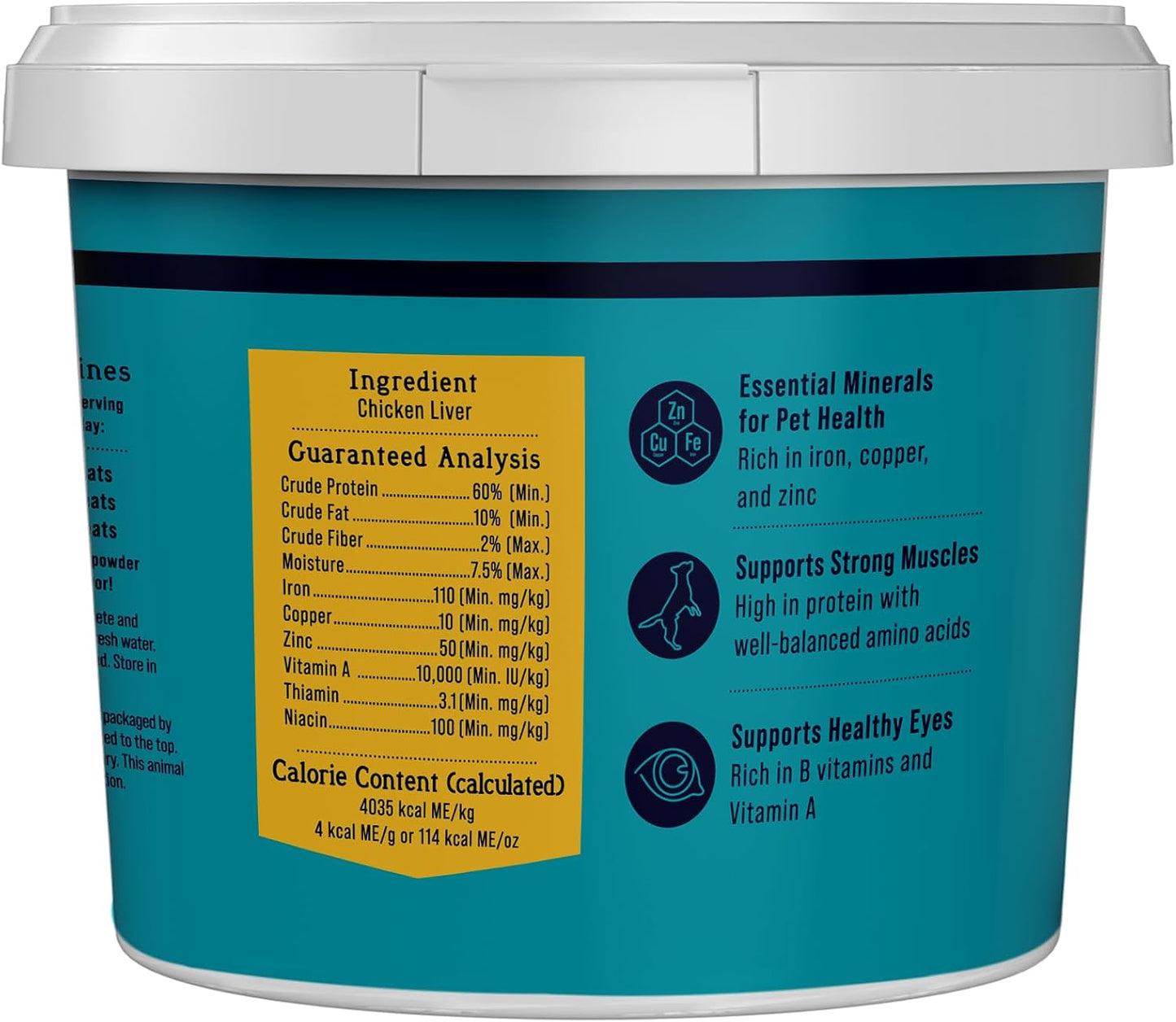 Freeze Dried Dog Treats, 100% Chicken Liver, 1.5 Oz Tub | Premium Quality Raw Protein, Single Ingredient, High Protein Training Treats & Food Topper, No Refrigeration, Cat Friendly