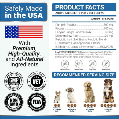 Probiotics for Dogs 340 Count 2-Pack Digestive Enzymes