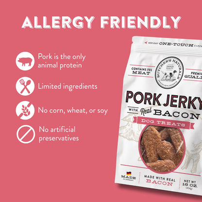Butcher’S Naturals Pork Flavored Jerky Treats for Dogs, 16 Oz