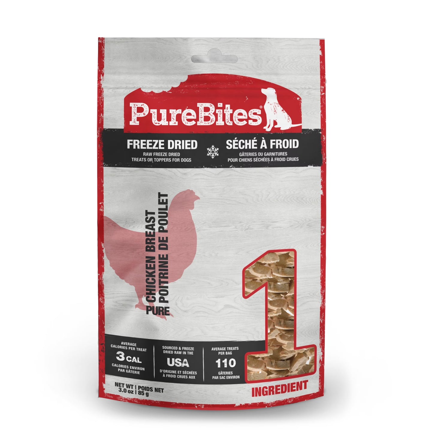 Chicken Freeze Dried Dog Treats, 1 Ingredient, 3Oz