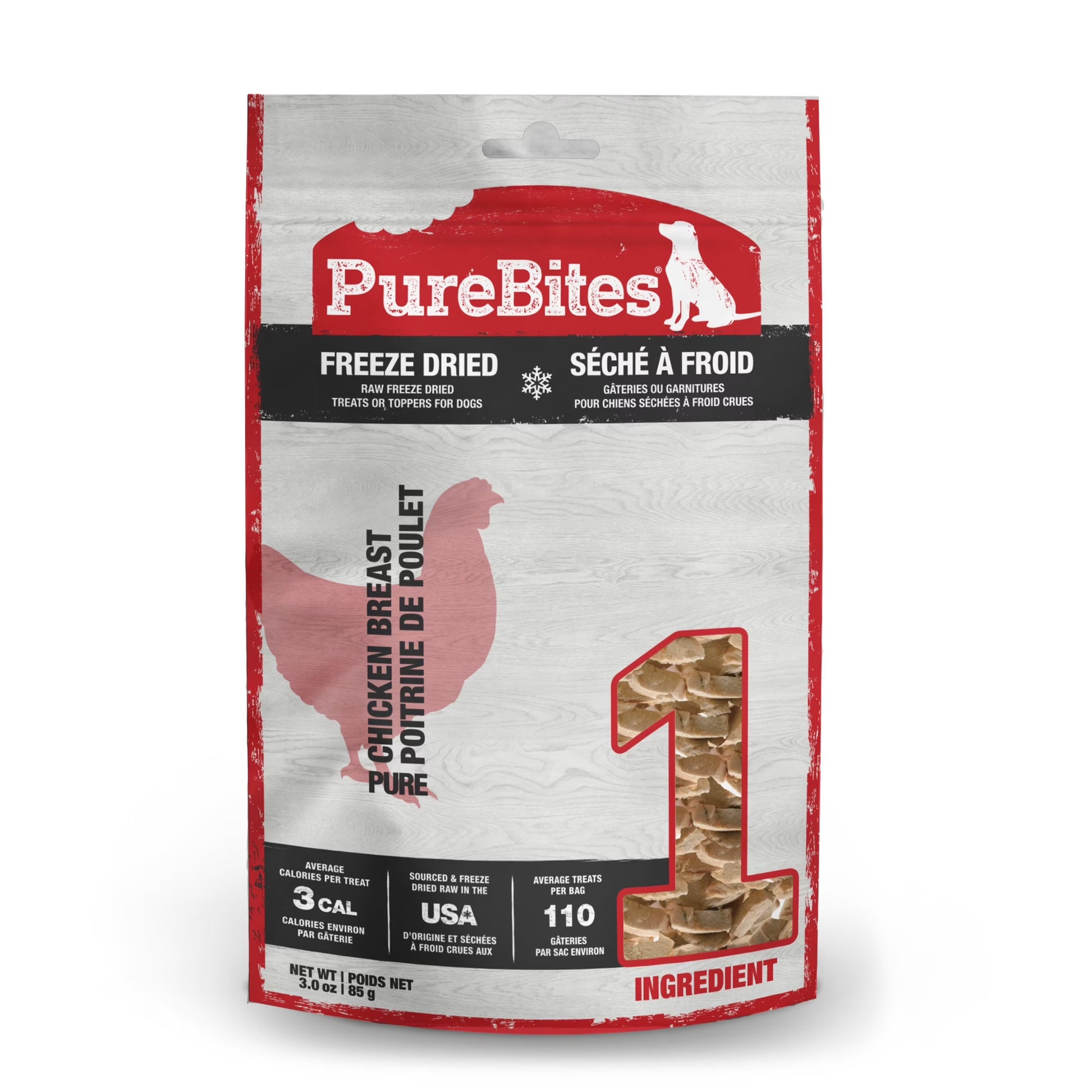 Chicken Freeze Dried Dog Treats, 1 Ingredient, 3Oz