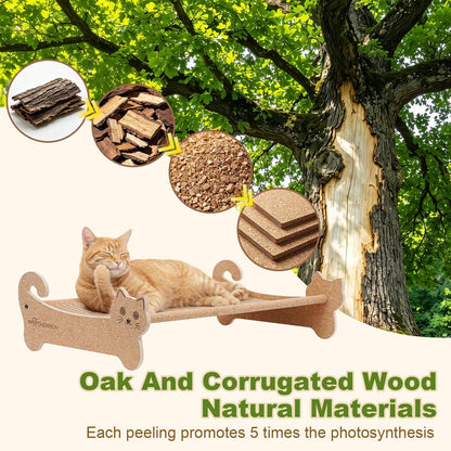 Cork Cat Scratcher Bed 2In1 Larger-Scratching Post-Cat Furniture | Cat Sofa-Cat Basket Bed-Cat Scratching Board-Cat Scratcher for Indoor-Cat Hammock Scratch Pad-Cat Sofa Scratcher-Eco Friendly