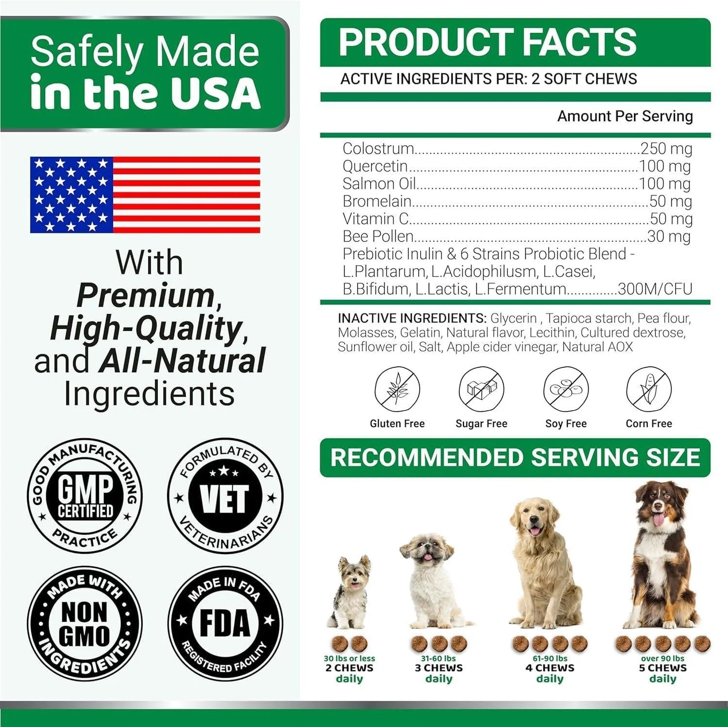 Dog Allergy Relief Chews 2-Pack Itchy Skin Relief Omega-3 Fish Oil Skin & Coat