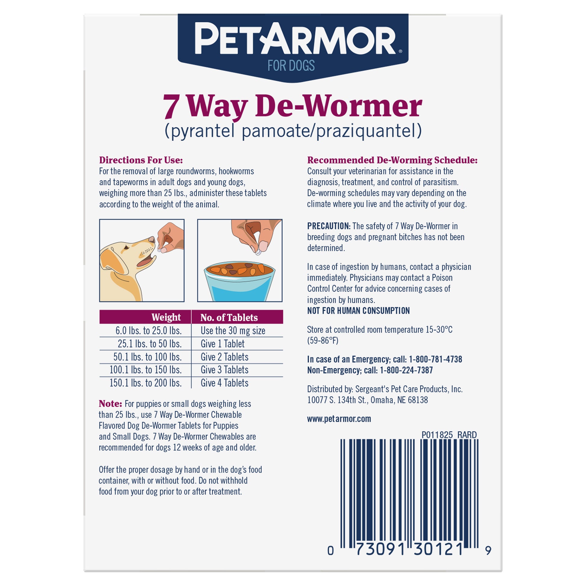 Petarmor 7 Way Chewable De-Wormer for Medium and Large Dogs, 12-Count