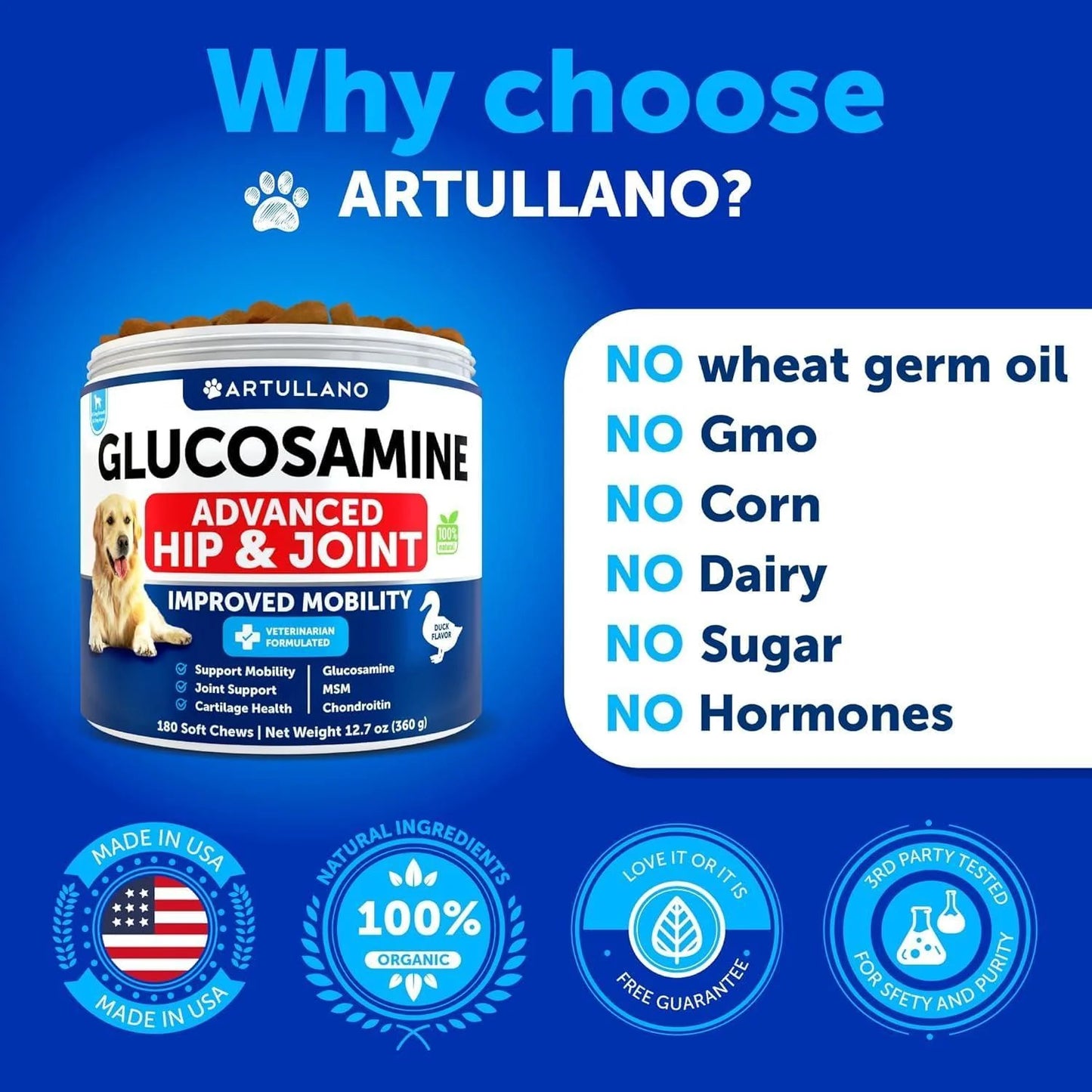 Glucosamine for Dogs Hip & Joint Chews Arthritis Support