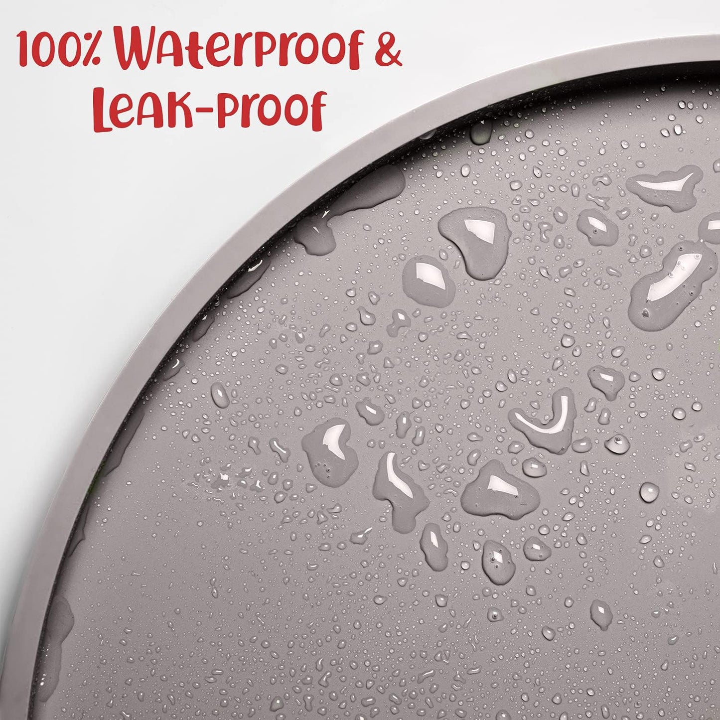 Dog Food Mat - Waterproof Dog Bowl Mat, Silicone Pet Mat for Food and Water Bowls, Nonslip Pet Feeding Mat with Edges, Dogs Food Mats for Floors, Puppy Supplies (Small, Dove)