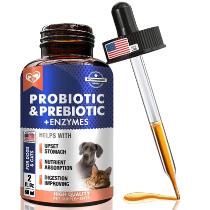 Probiotics & Prebiotics for Dogs & Cats Digestive Enzymes Gut Health