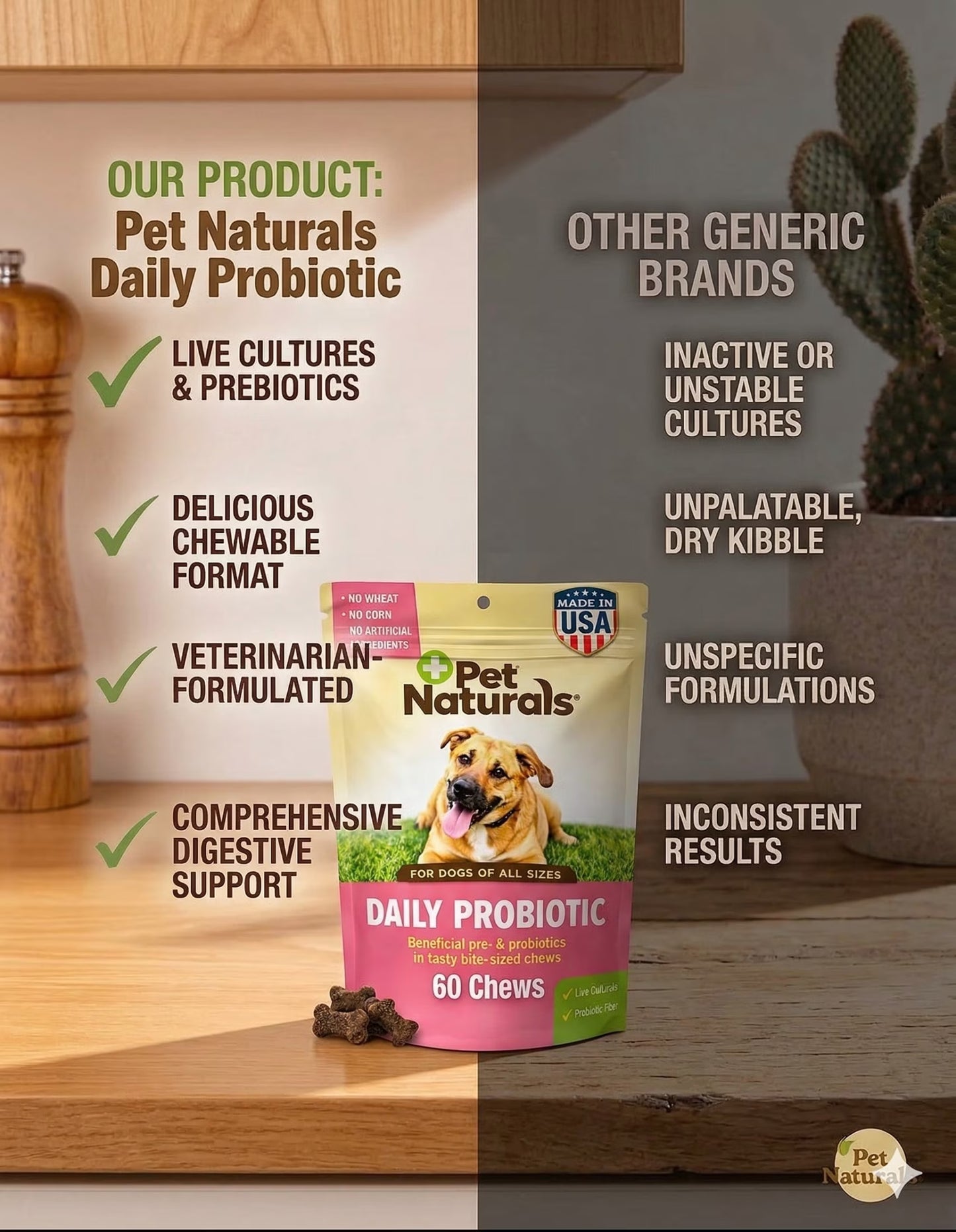 Daily Probiotic Chews for Dogs, Duck, 60 Count
