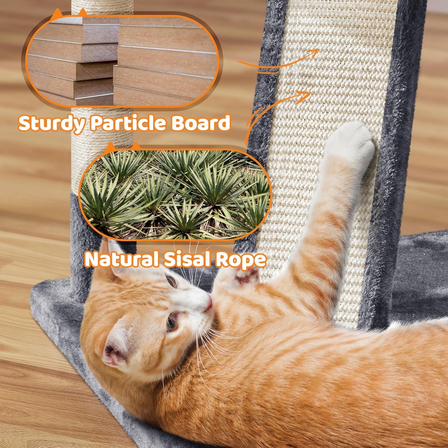 Yaheetech 69-Inch Cat Tree Tower with 2 Condos, Scratching Posts & Cat-Ear Perches - Sturdy, Soft, Easy to Assemble for Large Cats & Multi-Pet Homes - Dark Gray