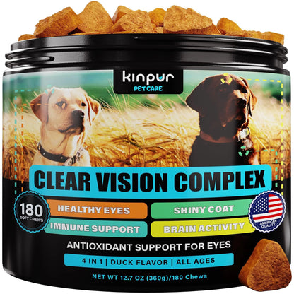 Eye Vitamins for Dogs Vision Supplement Tear Stain Support Duck Flavor