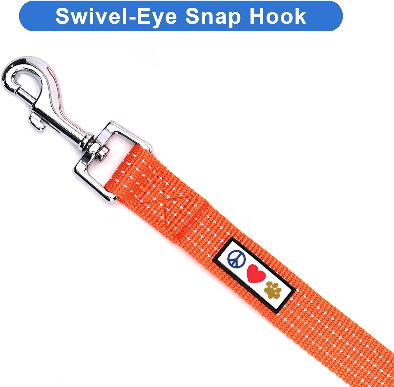 Reflective Orange Dog Leash - 6 Ft Durable Lightweight Lead for Medium & Large Dogs and Puppies
