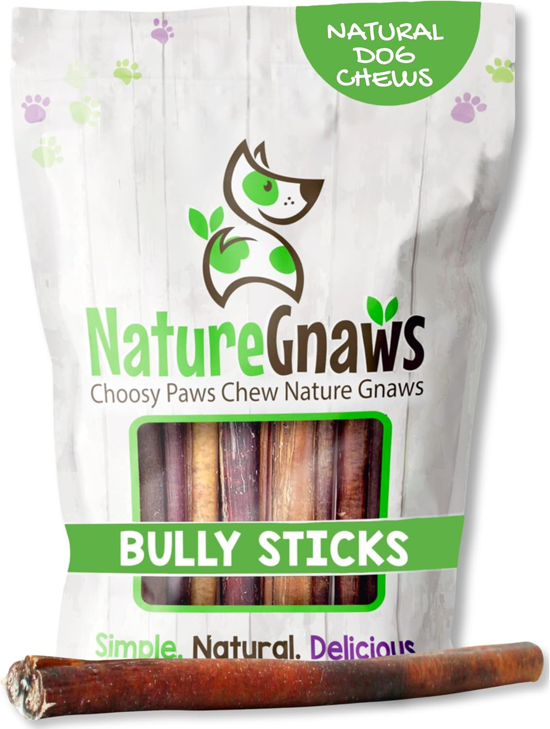Bully Sticks 11-12" Long Lasting Rawhide Free Dog Chews, 8 Oz
