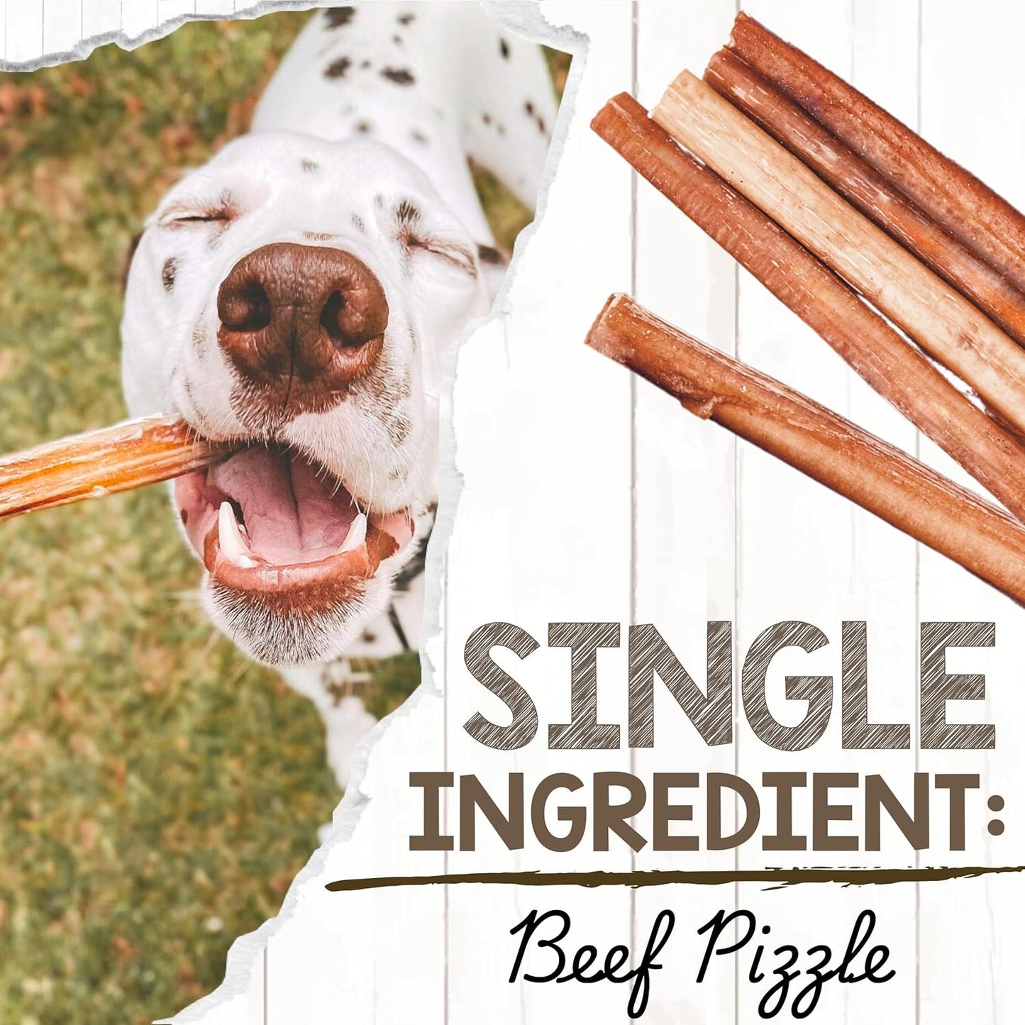 Bully Sticks 11-12" Long Lasting Rawhide Free Dog Chews, 8 Oz
