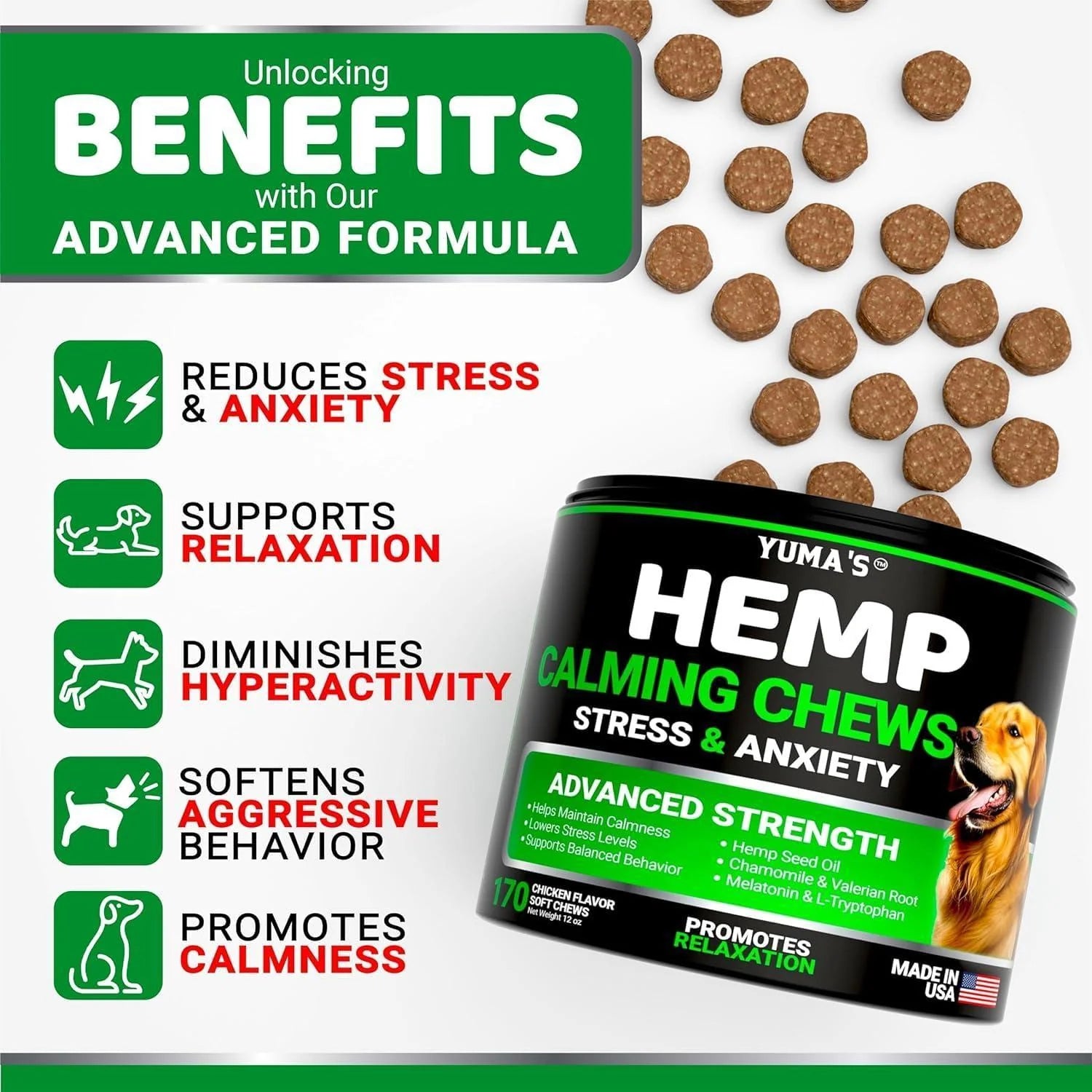 Hemp Calming Chews for Dogs 2-Pack