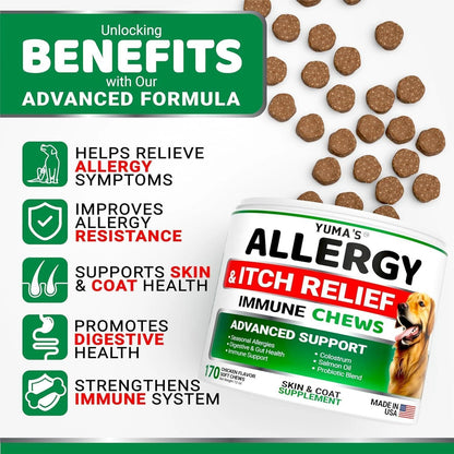Dog Allergy Relief Chews 2-Pack Itchy Skin Relief Omega-3 Fish Oil Skin & Coat