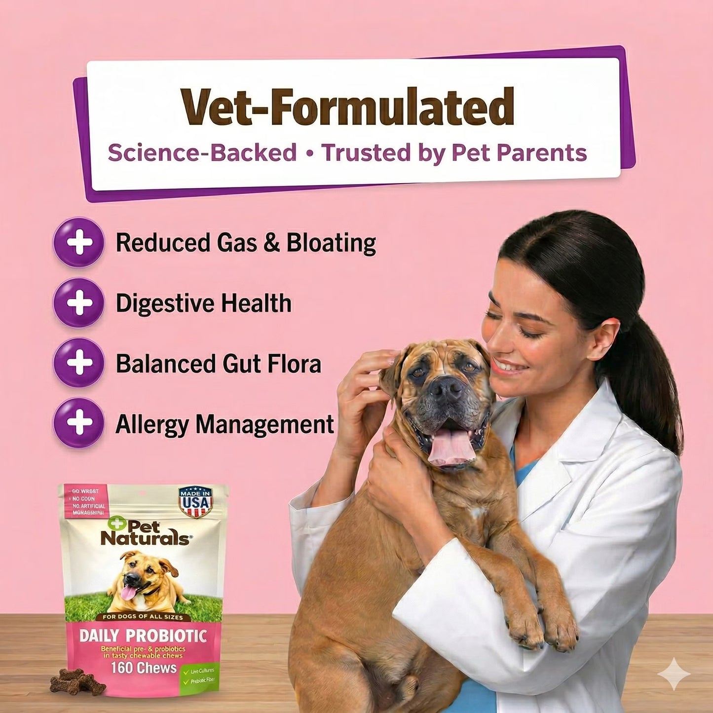 Daily Probiotic Chews for Dogs, Duck, 160 Count