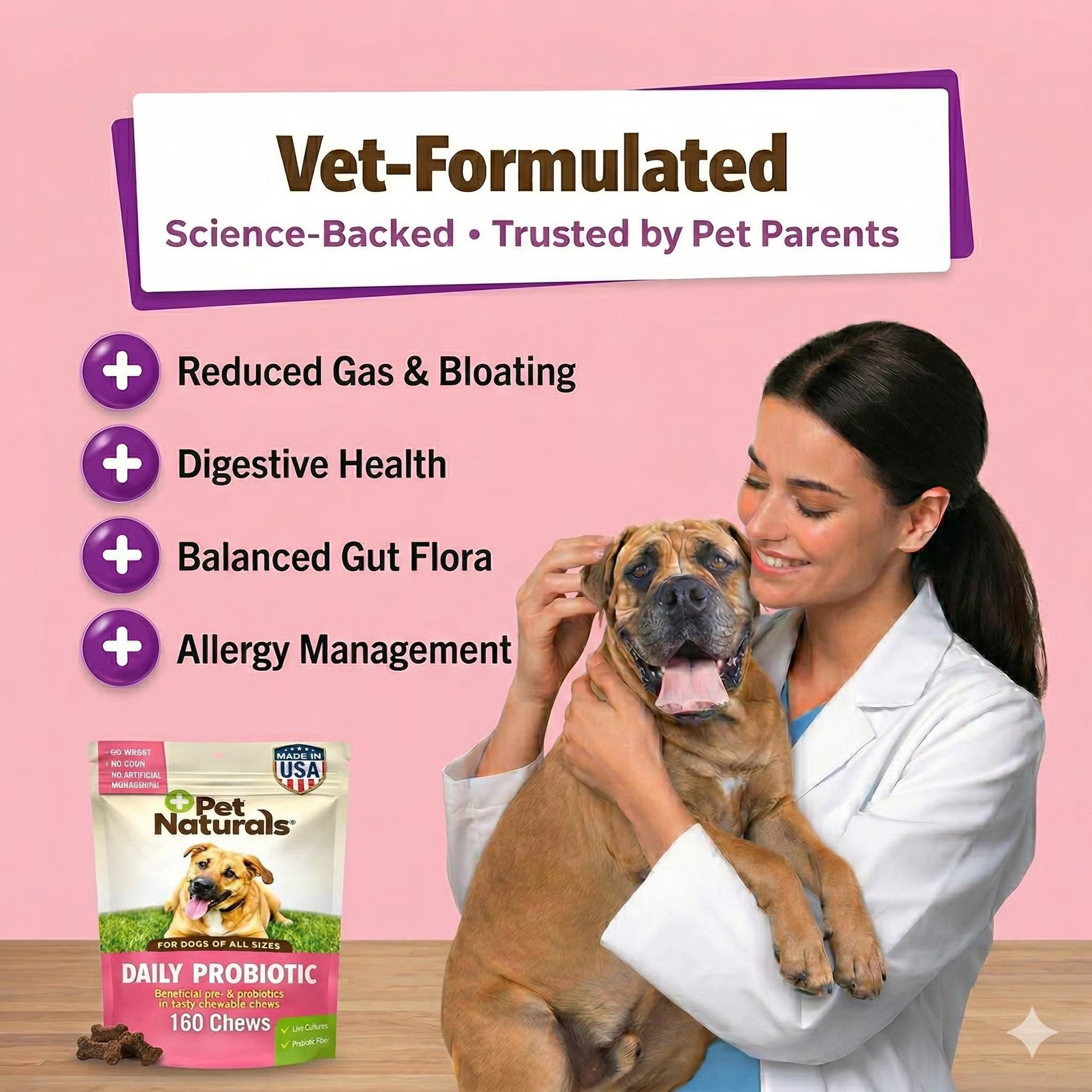 Daily Probiotic Chews for Dogs, Duck, 160 Count